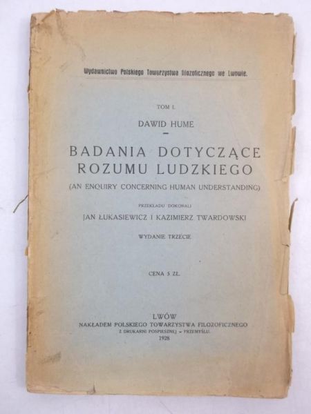 Badania dotyczące rozumu ludzkiego, 1928 r.