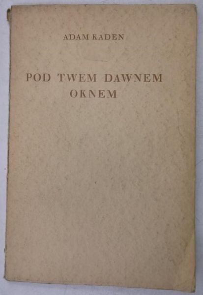 Pod twem dawnem oknem, 1928 r.