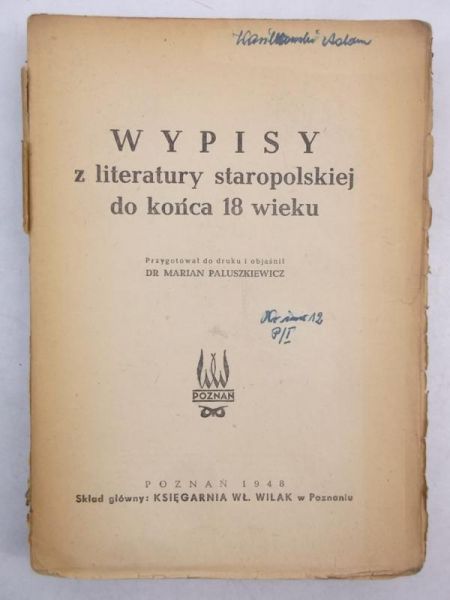 Wpisy z literatury staropolskiej do końca 18 wieku