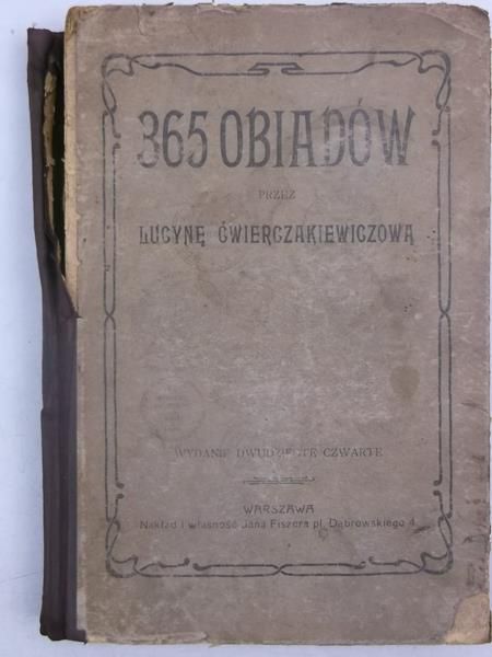 Ćwierczakiewiczowa Lucyna - 365 obiadów, 1923 r.
