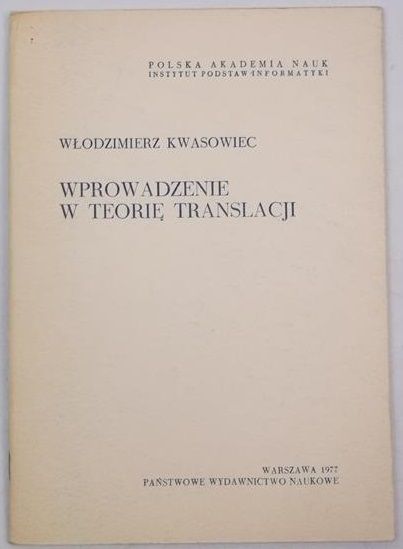 Wprowadzenie w teorię translacji