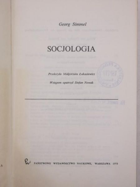 Simmel Georg - Socjologia
