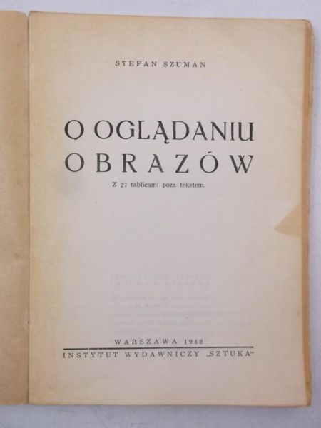 O oglądaniu obrazów, 1948 r.