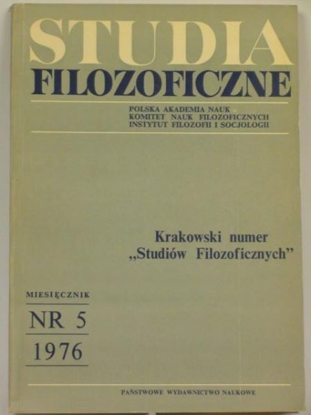 Kuczyński J. (red.) - Studia Filozoficzne nr 5/76