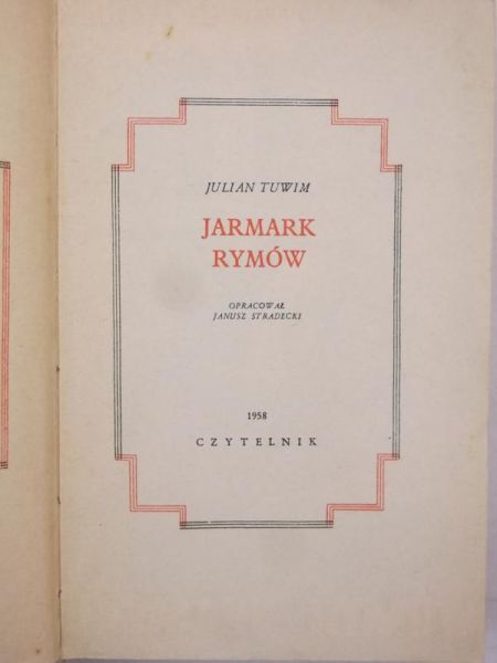 Tuwim Julian  - Jarmark rymów