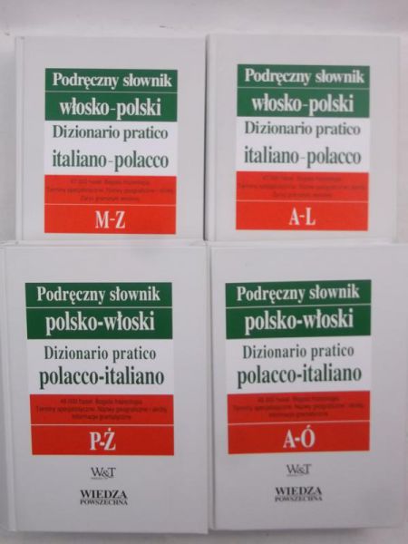 Podręczny słownik polsko-włoski, włosko-polski, Tom I-IV, komplet