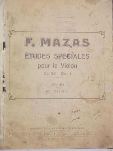 Mazas Fereol - Etudes Speciales pour le Violon Op.36, nuty 1925 r.