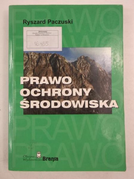 Paczuski Ryszard - Prawo ochrony środowiska