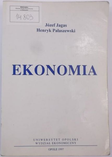 Jagas Józef,   - Ekonomia