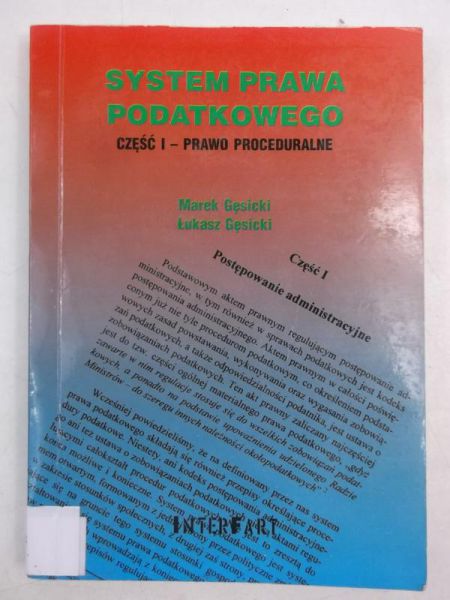 System prawa podatkowego, część I - prawo proceduralne