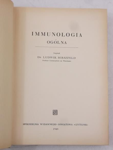Hirszfeld Ludwik - Immunologia ogólna, 1949 r.
