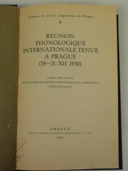 Réunion phonologique internationale tenue à Prague, 1931