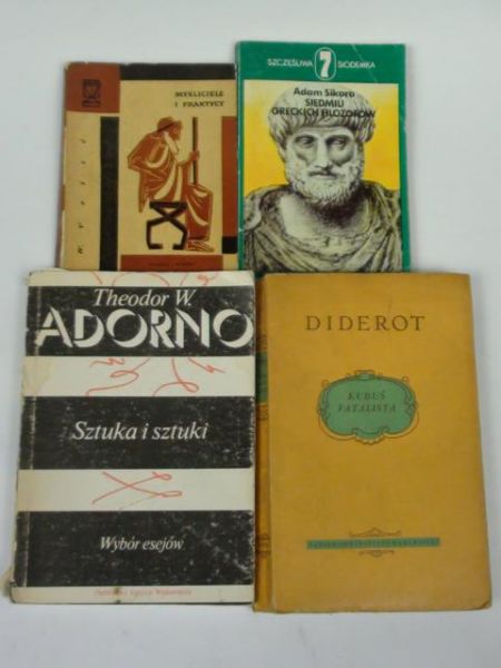 Voise, Sikora, Diderot,  - Myśliciele i praktycy, Siedmiu greckich filozofów, Kubuś Fatalista, Sztuka i sztuki