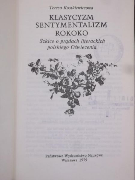 Klasycyzm. Sentymentalizm. Rokoko