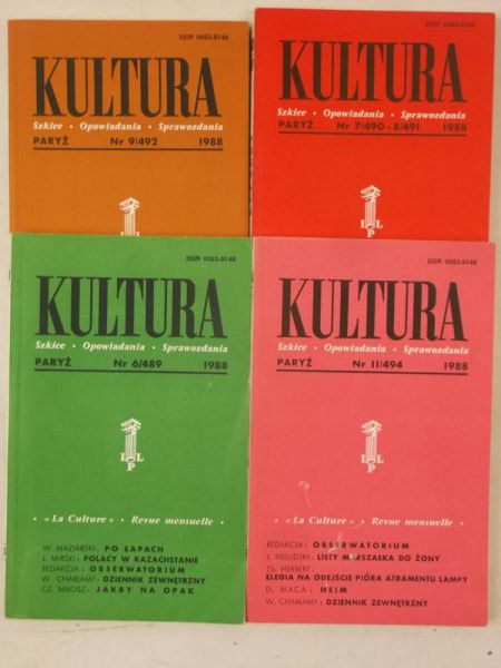 Kultura Paryska, zestaw 4 książek z 1988 r.