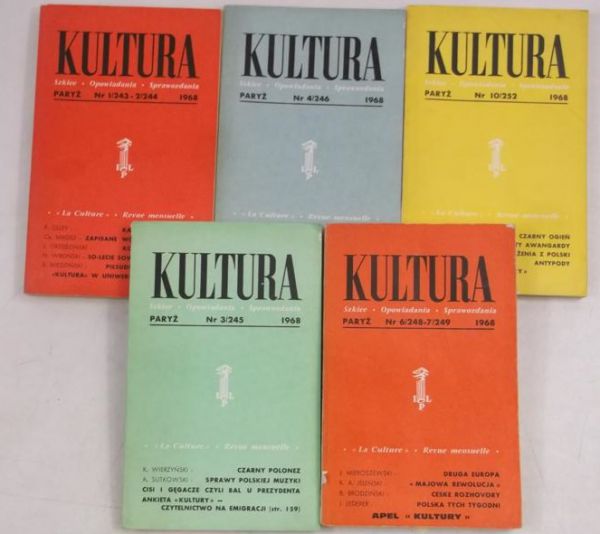 Kultura Paryska, zestaw 5 książek z 1968 r.