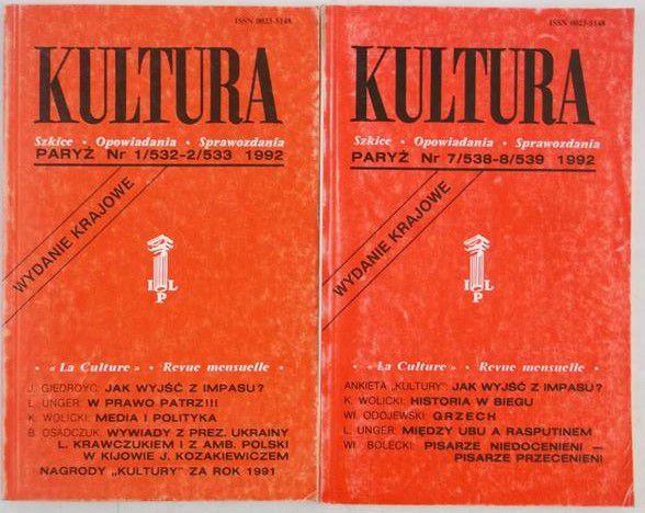Kultura Paryska, zestaw 2 książek z 1992 r.