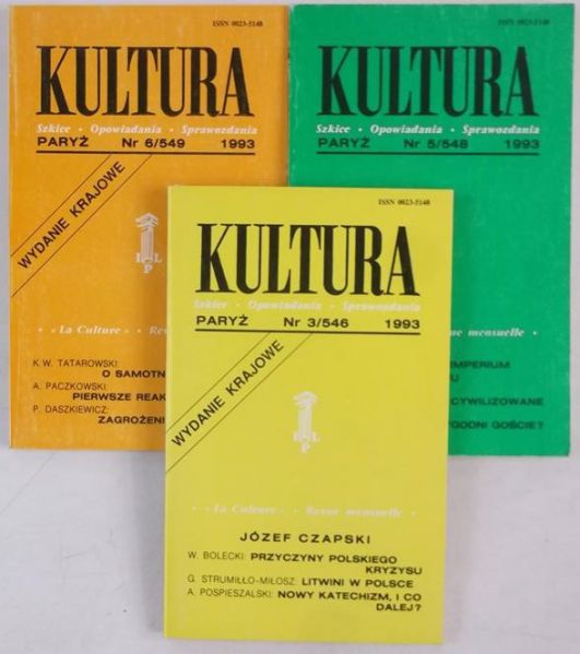 Kultura Paryska, zestaw 3 książek z 1993 r.