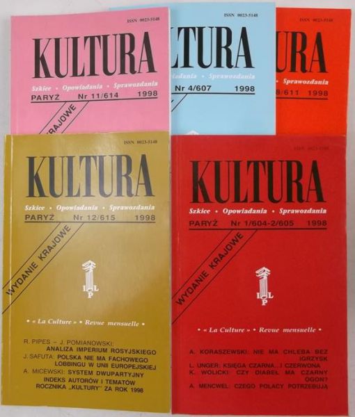 Kultura, nr 1-2, 4, 7-8, 11, 12 z 1998 r.