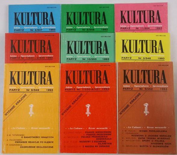 Kultura paryska, zestaw 9 książek z 1993 r.