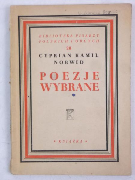 Norwid Cyprian  - Poezje wybrane, 1947 r.