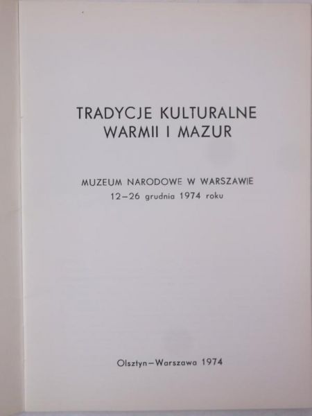Tradycje kulturalne Warmii i Mazur
