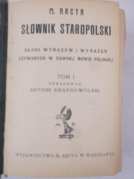 Słownik staropolski, Tom I, 1914r.
