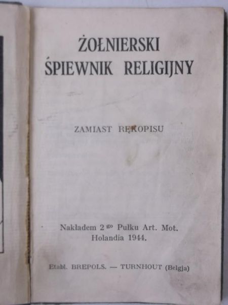 Żołnierski śpiewnik religijny, 1944 r.