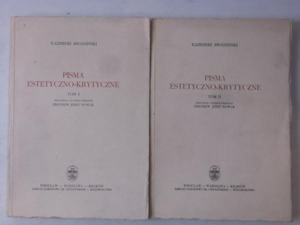 Pisma estetyczno-krytyczne, Tom I-II