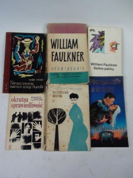 Faulkner, Clifford, Twain, Hemingway,  - Literatura anglosaska  6 książek