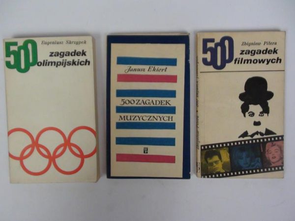 500 zagadek, 3 książki: Muzycznych. Olimpijskich. Filmowych