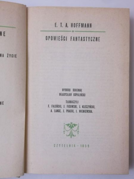Hoffmann Ernst - Opowieści fantastyczne