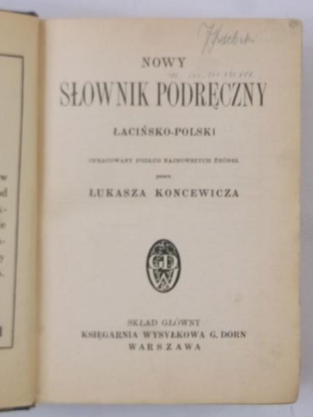 Nowy słownik podręczny łacińsko-polski, ok. 1930 r.