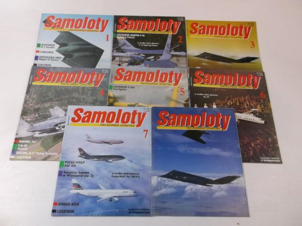 Samoloty. Encyklopedia lotnictwa, nr 1-7 + plakat