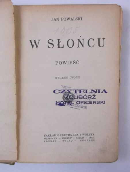 W słońcu. Powieść, 1924 r.