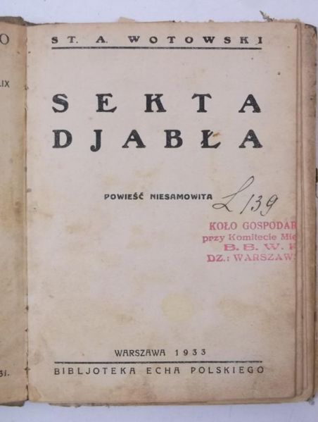 Sekta Djabła, 1933 r.