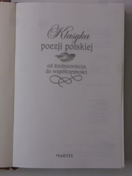 Klasyka poezji polskiej od średniowiecza do współczesności