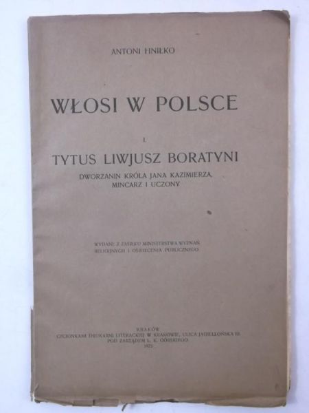 Hniłko Antoni - Włosi w polsce, 1923 r.