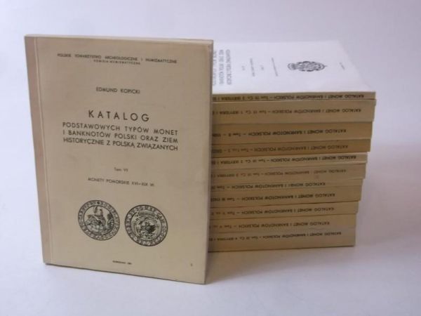 Katalog podstawowych typów monet i banknotów Polski oraz ziem historycznie z Polską związanych, 11 książek