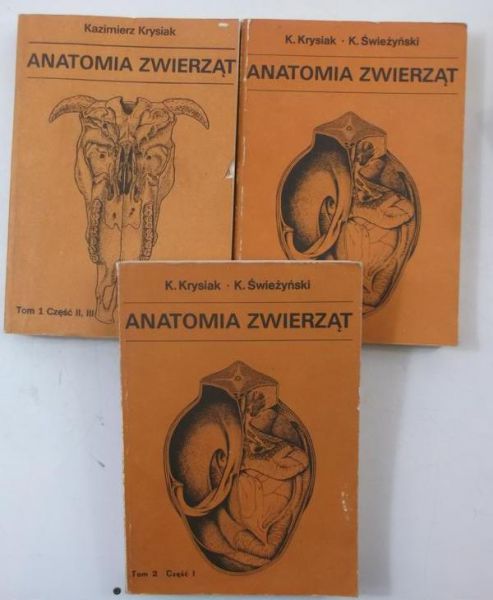 Anatomia zwierząt, Tom I, cz. 2 i 3 / Tom II, cz. 1 i 2