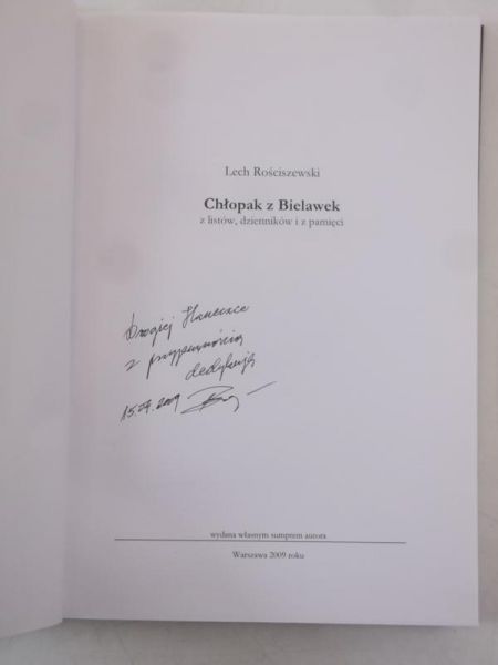 Rościszewski Lech - Chłopak z Bielawek, autograf