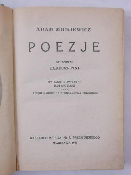 Mickiewicz Adam - Poezje, 1931 r.