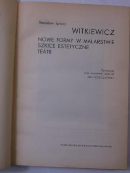 Nowe formy w malarstwie. Szkice estetyczne. Teatr