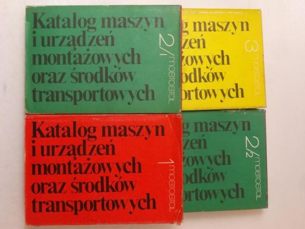 Katalog maszyn i urządzeń montażowych oraz środków transportowych. Zestaw 4 książek