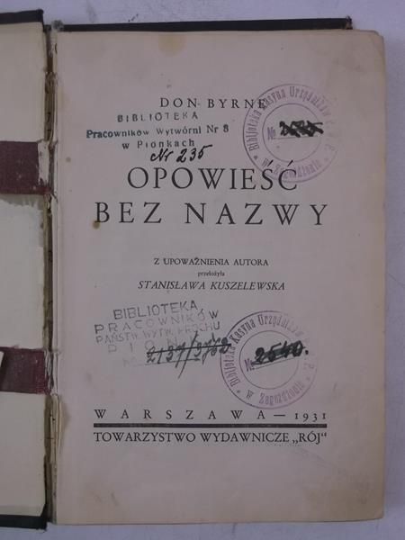 Byrne Don - Opowieść bez nazwy, 1931 r.