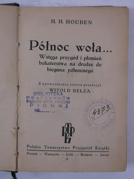 Północ woła…, 1932 r.