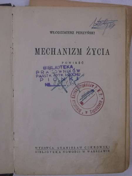 Mechanizm życia, 1929 r.