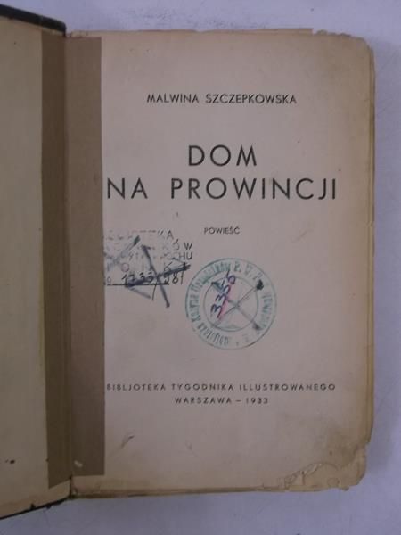 Dom na prowincji, 1933 r.