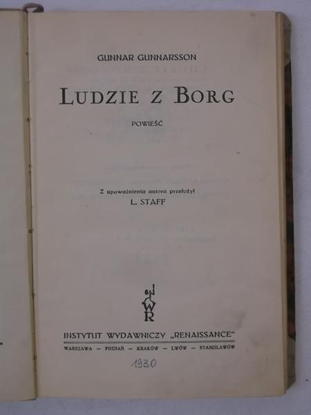 sson  - Ludzie z Borg. Powieść, 1930