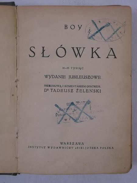 Słówka, 1931 r.
